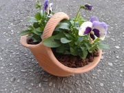 Cesta cerámica con pensamientos